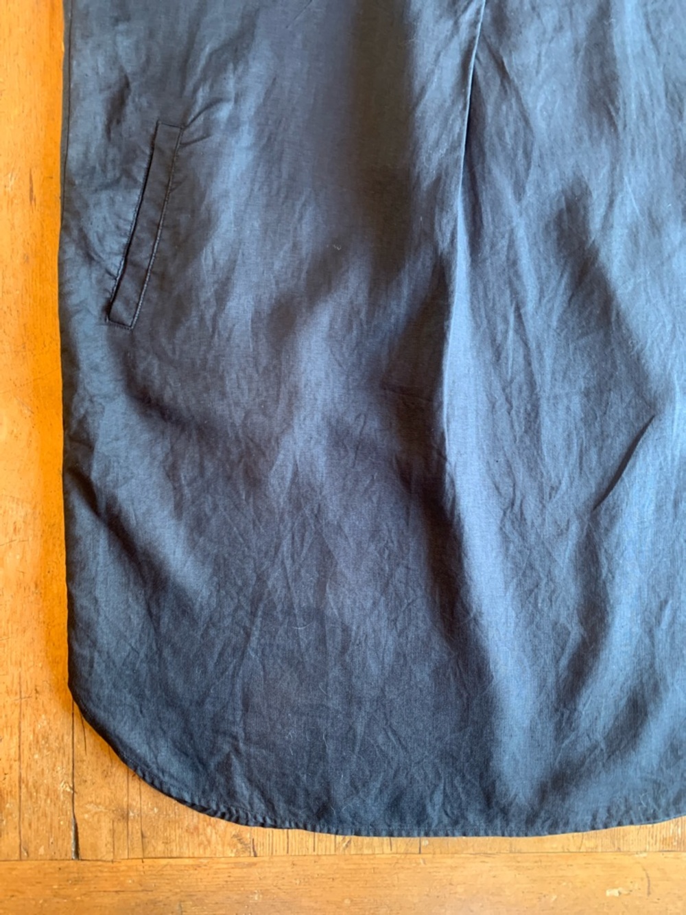 Eileen Fisher Black Short-Sleeve Linen  Button Down Dress - Picture 5 of 16